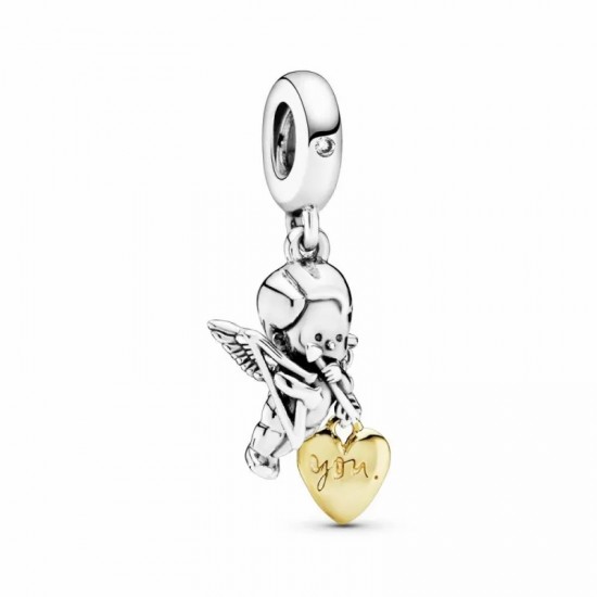 Pandora Cupid and You Heart Dangle Charm - Sterling Silver & 14k Gold-Plated Love Symbol