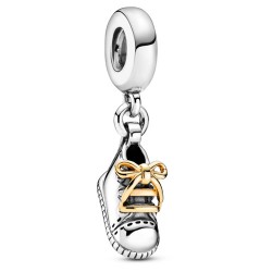 Pandora Baby Shoe Dangle Charm in Sterling Silver and 14k Gold