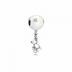 Sterling Silver Teddy and Rabbit Balloon Dangle Charm