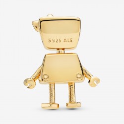 Pandora Bella Bot Charm in 18K Gold-Plated Shine™ - A Heartwarming Companion