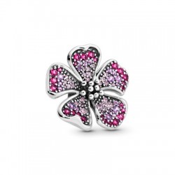 Pandora Oversized Peach Blossom Flower Charm with Crystals and Stones