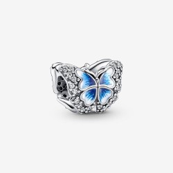Pandora Blue Butterfly Sparkling Charm with Enamel and CZ Wings