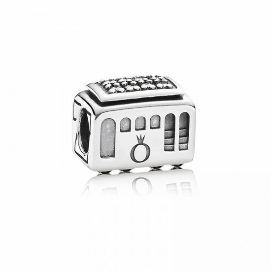Pandora Sterling Silver Cable Car Charm with Clear Zirconia