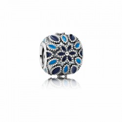 Pandora Abstract Rose Charm with Blue Enamel
