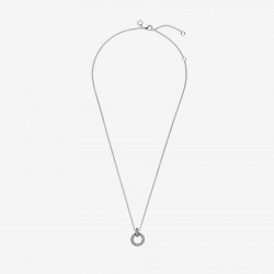 Sterling Silver Double Circle Pendant Necklace