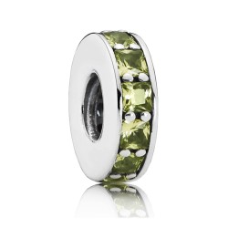 Sterling Silver Pandora Eternity Spacer with Olive Green Crystals