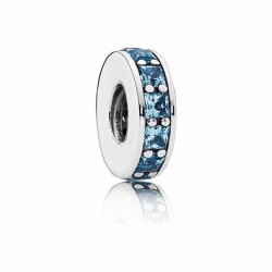 Sterling Silver Pandora Eternity Spacer with Sky Blue Crystals