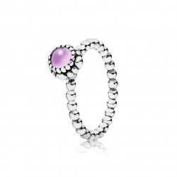 February Amethyst Birthstone Stackable Ring - Embrace Sincerity and Security