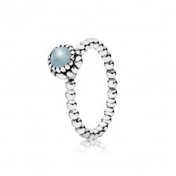 March Aquamarine Birthstone Stackable Ring - Embrace Beauty, Honesty, and Loyalty