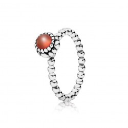 July Carnelian Birthstone Stackable Ring - Embrace Happiness and Courage