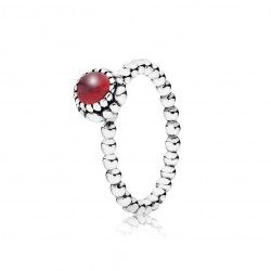 January Garnet Birthstone Stackable Ring - Embrace Love and Safe Travels