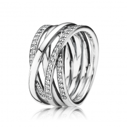 Twinkling Embrace Sterling Silver Ring