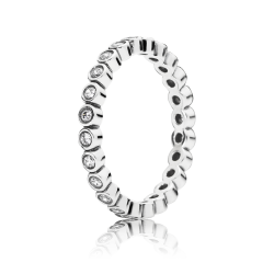 Pandora Alluring Petite Brilliant Stackable Ring - Clear CZ