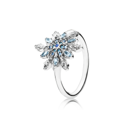 Pandora Snowflake Splendor Ring - Blue Crystals and Sterling Silver