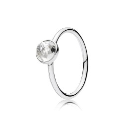 Pandora April Droplet Ring - Sterling Silver Birthstone Beauty