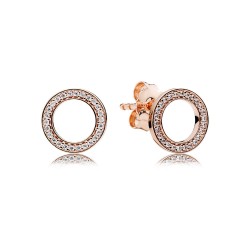 Blush-Colored PANDORA Rose™ Earring Studs with Sparkling Accents
