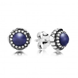 Pandora September Birthstone Blooms Earrings - Lapis Lazuli Gemstone