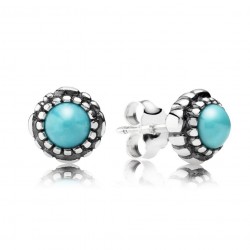Pandora December Birthstone Blooms Earrings - Turquoise Gemstone