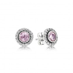 Pandora Pink Passion Stud Earrings, Sterling Silver & CZ Sparkle