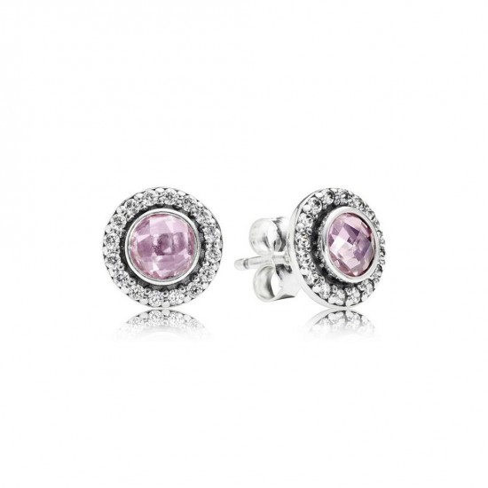 Pandora Pink Passion Stud Earrings, Sterling Silver & CZ Sparkle