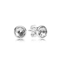 Pandora April Droplets Stud Earrings - Sterling Silver Birthstone Beauty
