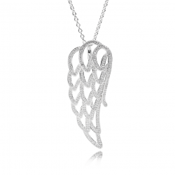 Pandora Angel Wing Pendant with Clear CZ - Elegance and Grace in Sterling Silver