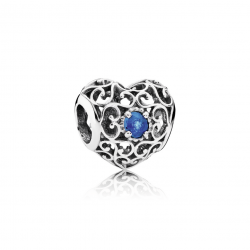 Pandora December Birthstone Heart Charm - London Blue Crystal