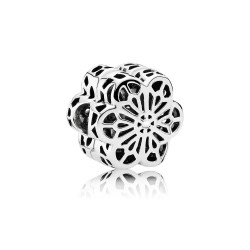 Sterling Silver Floral Embroidery Charm - Elegance in Detail