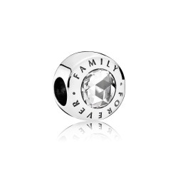 Sterling Silver Pandora Family Forever Charm with Clear CZ