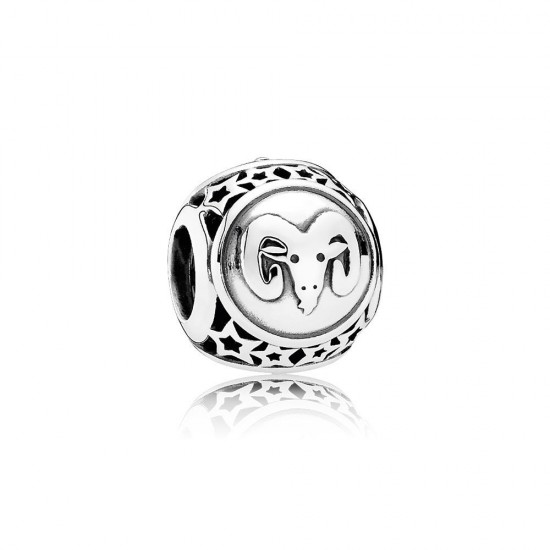 Pandora Aries Star Sign Charm - Sterling Silver Zodiac Passion