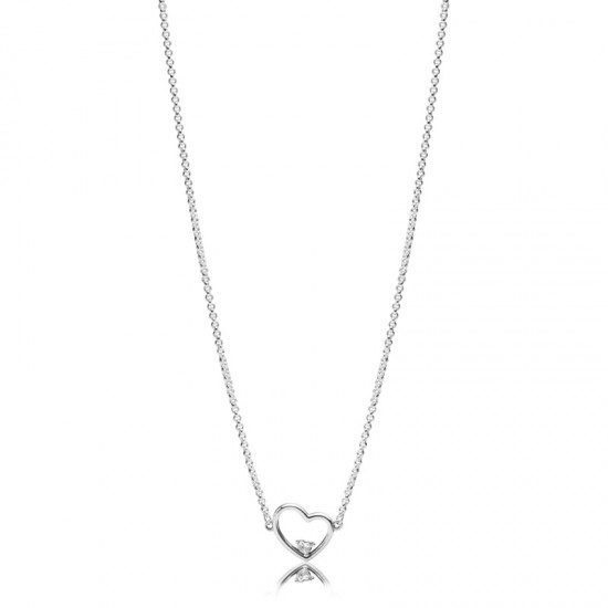 Pandora Radiant Love Asymmetrical Heart Necklace