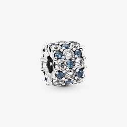 andora Blue and Clear Sparkle Charm with Crystals and Cubic Zirconia